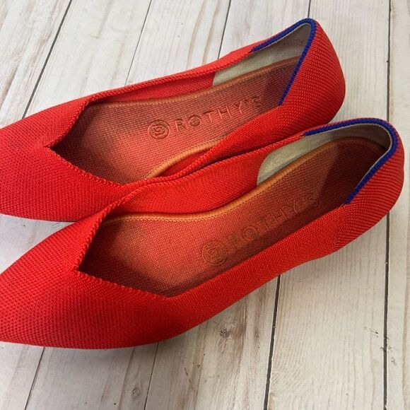 Rothy’s Red Pointed Toe Ballet Flats - Picture 2 of 11